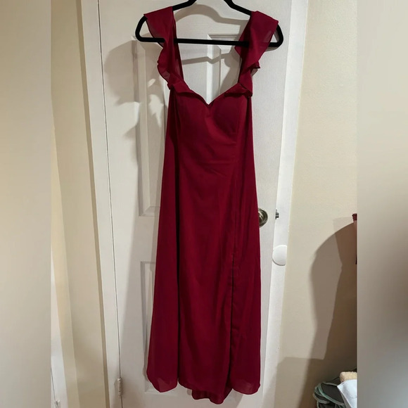 Azazie burgundy Bridesmaid Arela Dress - Picture 2 of 7